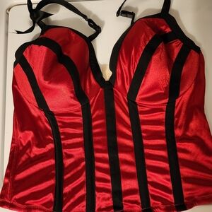 Cacique Red and Black Bustier